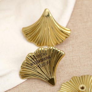Brass Ginkgo Leaf Dresser Knob, gold Cabinet Knobs, Solid Brass Custom engrave drawer Knobs Handles, Cupboard Wardrobe for Homes Decoration