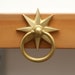 Bouton de traction d'anneau d'étoile en laiton/poignée de porte de plaque arrière d'étoile d'or/tirer d'armoire d'anneau d'étoile/tirer de tiroir d'anneau/matériel de meuble