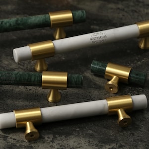 Marble Brass Kitchen Cabinet Knob Handle, Stylish green Drawer Pull handles, Custom engrave luxury Wardrobe Door handle, Furniture Hardware