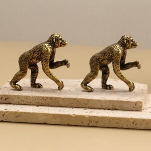 Retro Brass Gorilla Cabinet Knobs, Vintage Antique Monkey Drawer Pulls, Animal Shaped Furniture Hardware, Whimsical Safari Home Decor