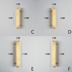 Poignées darmoire en laiton massif, poignées de garde-robe en or, poignées de tiroir, boutons en or, poignées en or, poignées de boutons de commode, quincaillerie de meubles image 10