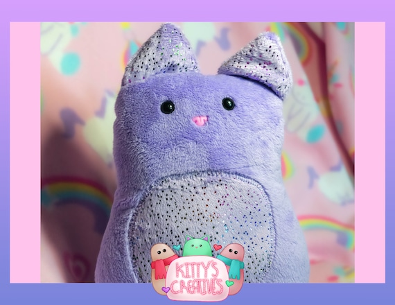 Purple Chonky Cats Short Fur Cuddly Cat Plush Etsy UK