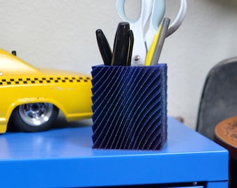 Portalápices impreso en 3D / Organizador de escritorio moderno / Accesorios de oficina de regalo
