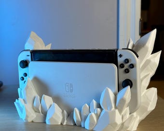 Soporte Crystal Nexus impreso en 3D para Nintendo Switch: moderno y divertido accesorio para juegos.