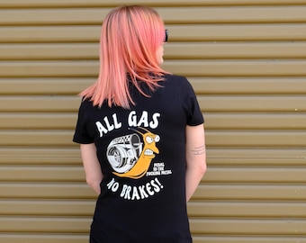 Camiseta "A todo gas, sin frenos": divertida camiseta de carreras para entusiastas de los coches