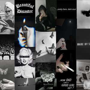 Grunge Wall Collage Kit 50 85 125 165 0 Pcs Trendy Dark Etsy