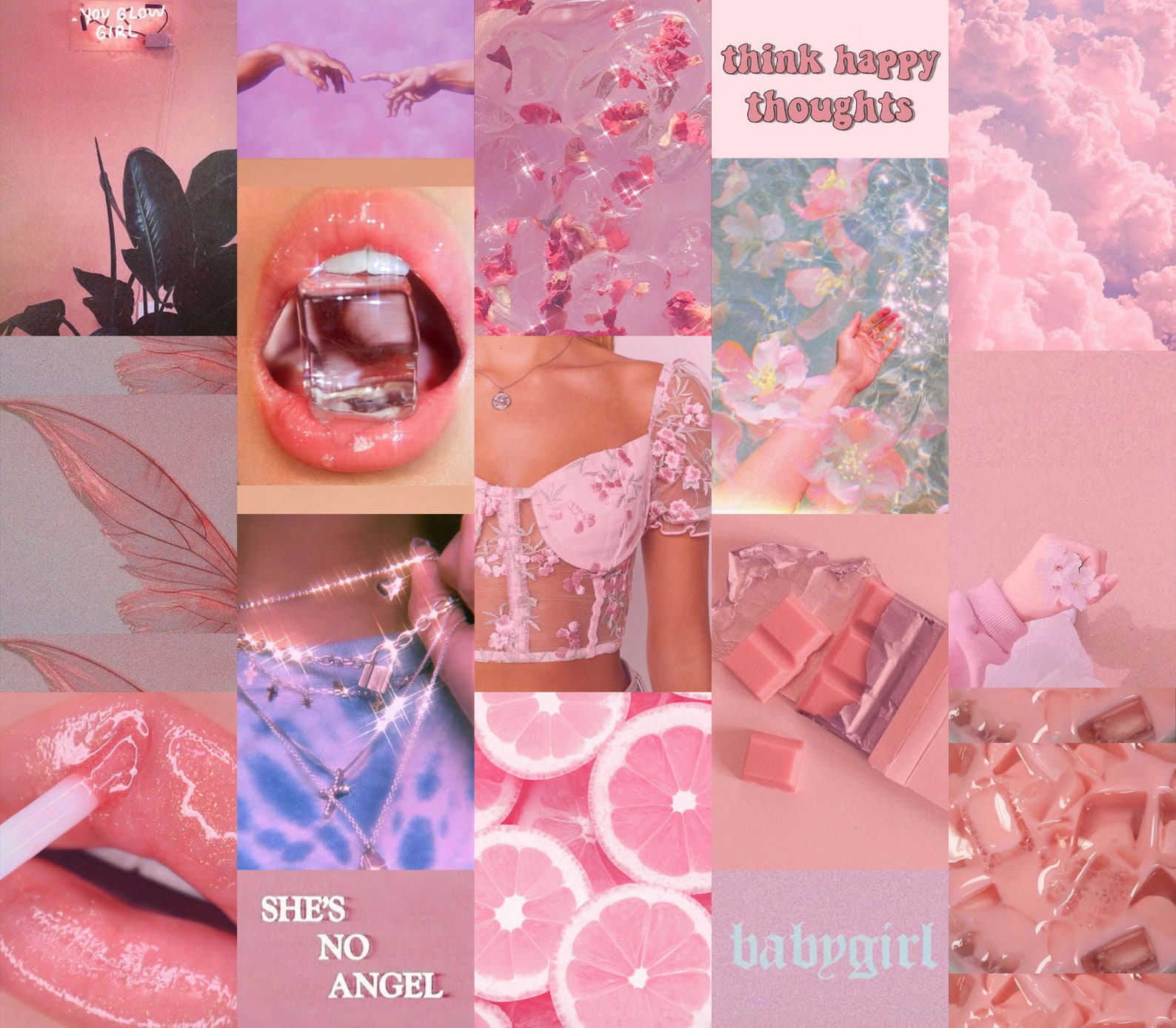 Boujee Baby Pink Soft Aesthetic Wall Collage Kit Descarga Etsy