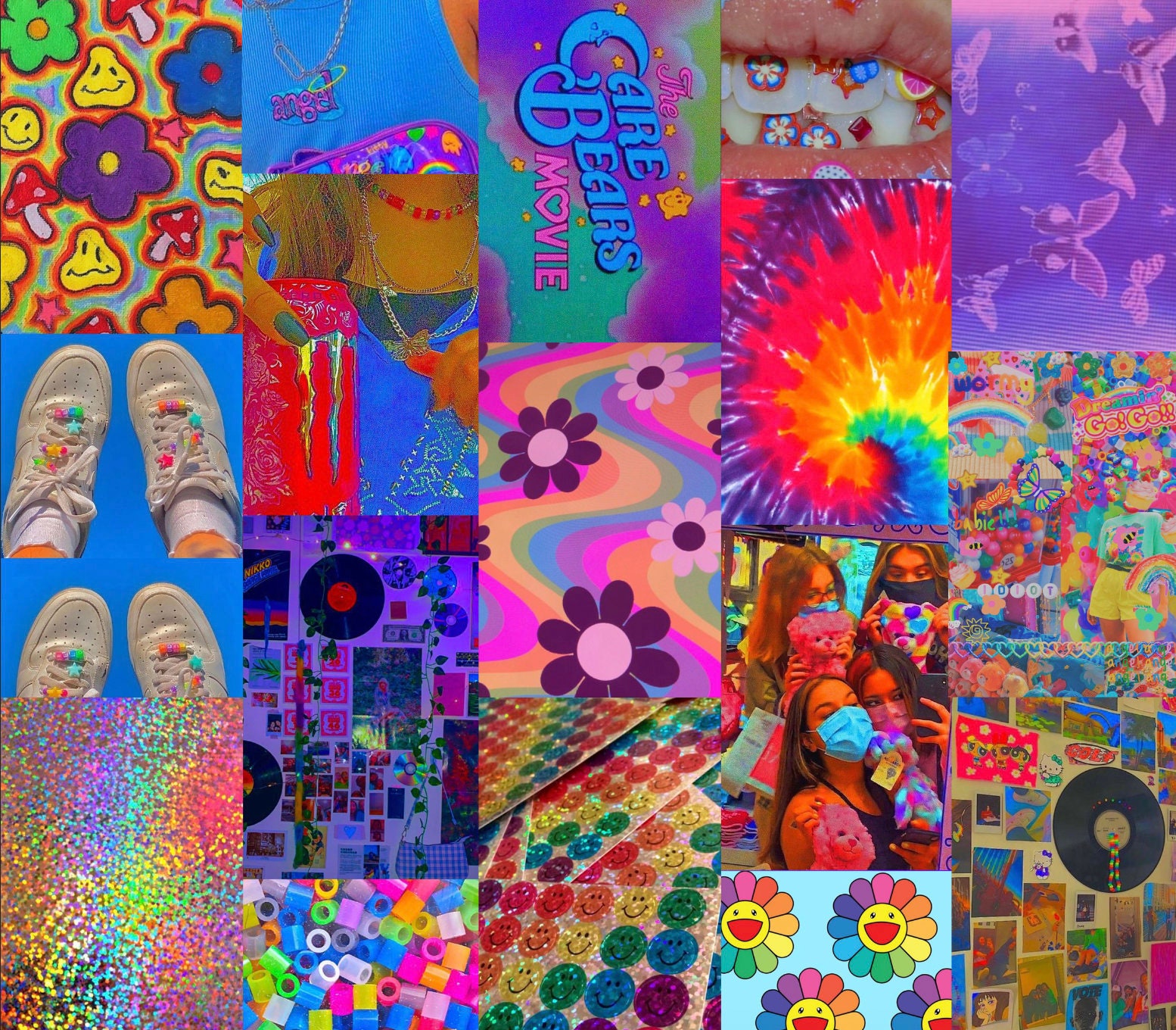 Y2k Kidcore/Indie Kid Trippy Aesthetic Wall Collage Kit | Etsy