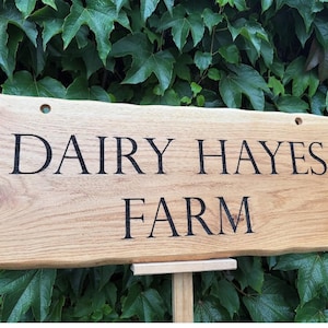 Personalised Engraved Solid OAK House Sign. Hardwood Signs. External Signage. OAK SIGN, Address Plaque. Rustic. Garden Sign image 9