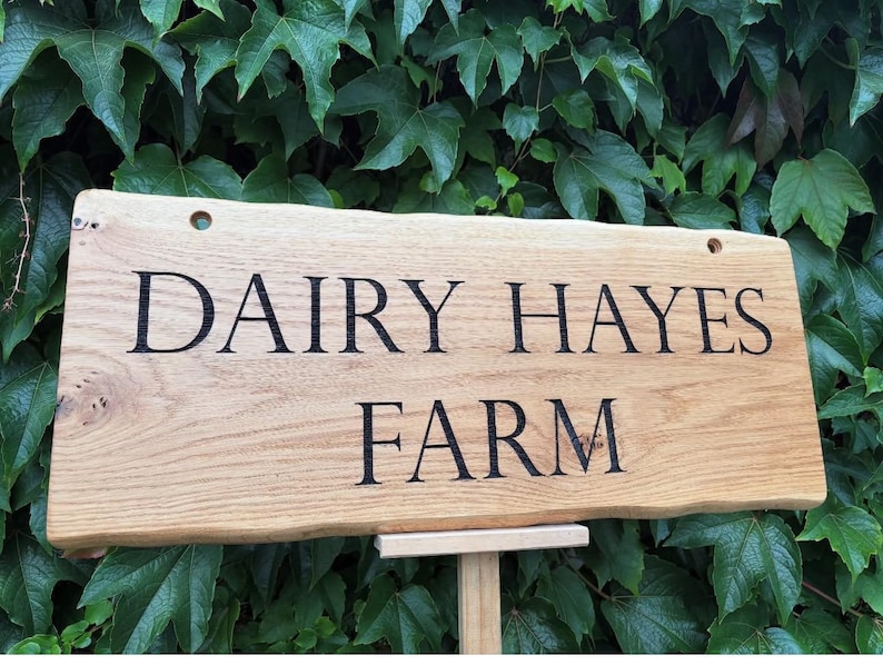 Personalised Engraved Solid OAK House Sign. Hardwood Signs. External Signage. OAK SIGN, Address Plaque. Rustic. Garden Sign image 9