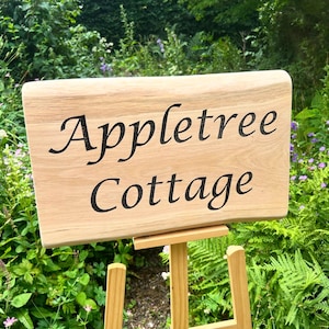 Personalised Engraved Solid OAK House Sign. Hardwood Signs. External Signage. OAK SIGN, Address Plaque. Rustic. Garden Sign image 15