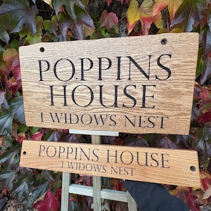 Personalised Engraved Solid OAK House Sign. Hardwood Signs. External Signage. OAK SIGN, Address Plaque. Rustic. Garden Sign image 8