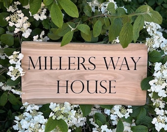 Solid CHERRY Hardwood Sign. House Signs. Outdoor Signage