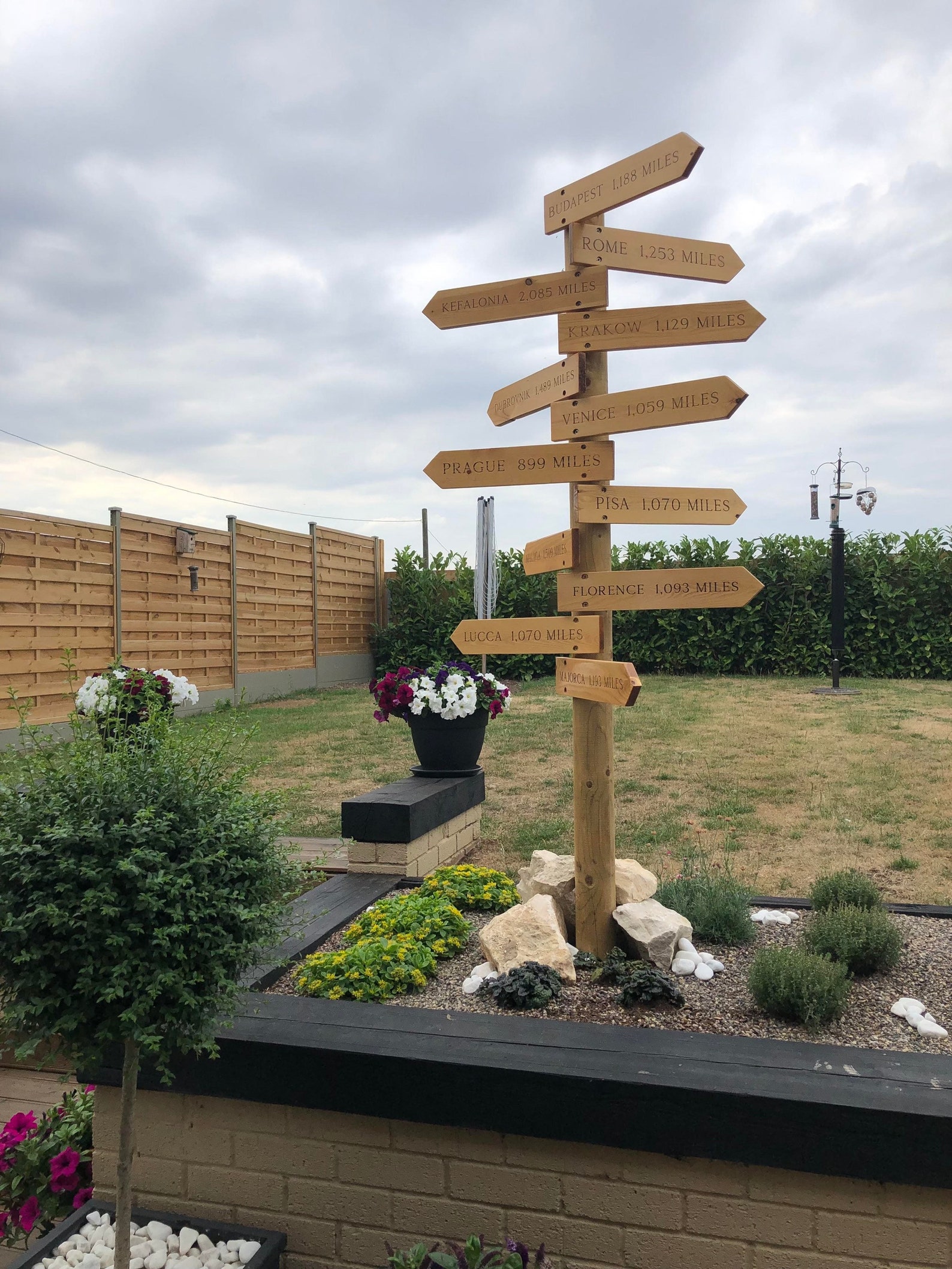 Personalised Rustic Garden Signpost Signs Etsy UK