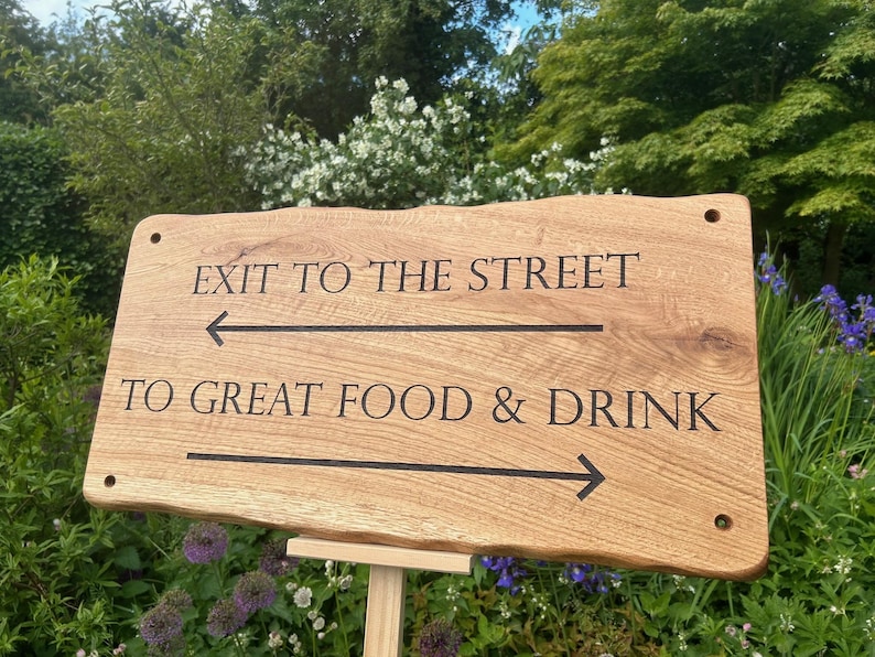 Personalised Engraved Solid OAK House Sign. Hardwood Signs. External Signage. OAK SIGN, Address Plaque. Rustic. Garden Sign image 5