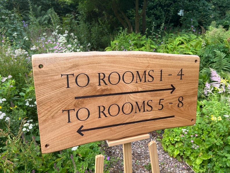 Personalised Engraved Solid OAK House Sign. Hardwood Signs. External Signage. OAK SIGN, Address Plaque. Rustic. Garden Sign image 14
