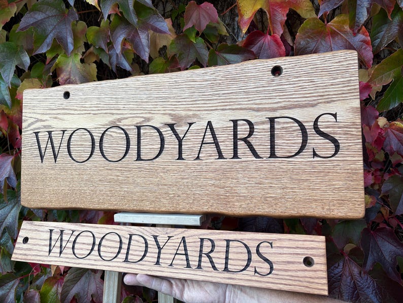 Personalised Engraved Solid OAK House Sign. Hardwood Signs. External Signage. OAK SIGN, Address Plaque. Rustic. Garden Sign image 13