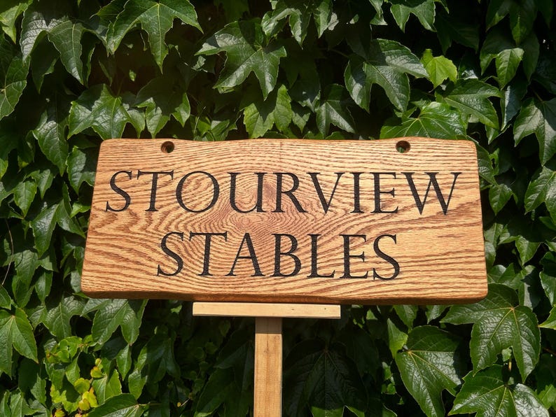 Personalised Engraved Solid OAK House Sign. Hardwood Signs. External Signage. OAK SIGN, Address Plaque. Rustic. Garden Sign image 16