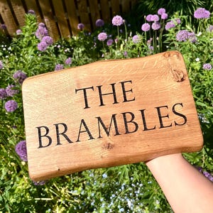 Personalised Engraved Solid OAK House Sign. Hardwood Signs. External Signage. OAK SIGN, Address Plaque. Rustic. Garden Sign image 7