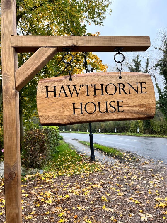 Personalised Engraved Solid OAK House Sign. Hardwood Signs. External Signage. OAK SIGN, Address Plaque. Rustic. Garden Sign