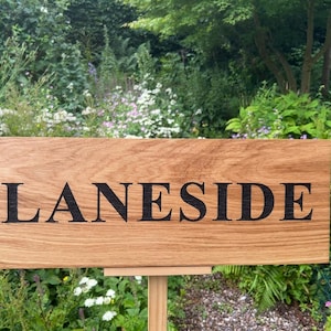 Personalised Engraved Solid OAK House Sign. Hardwood Signs. External Signage. OAK SIGN, Address Plaque. Rustic. Garden Sign image 12
