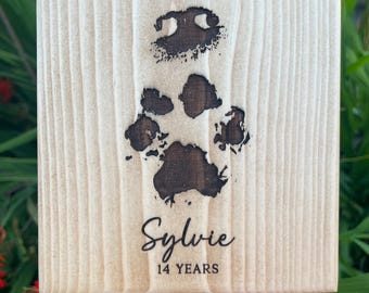 Personalised Engraved Wooden Baby Handprint and Footprint Plaque