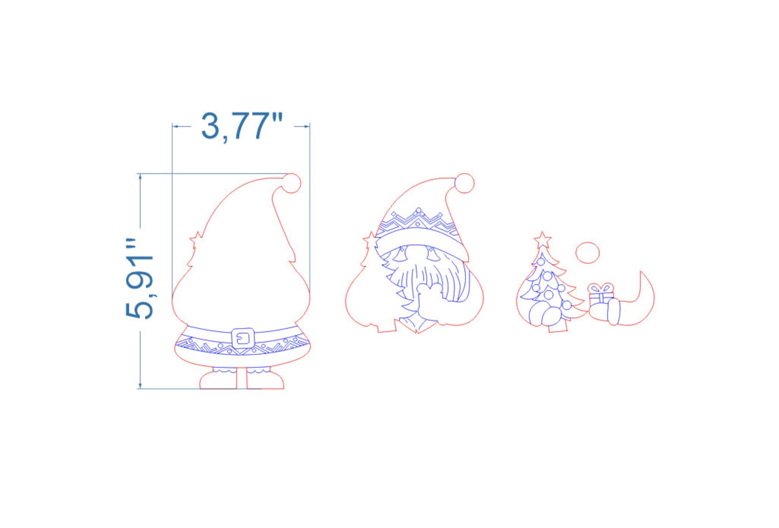 Santa Claus SVG Bundle. Laser Cut File for Glowforge, Christmas Tree ...