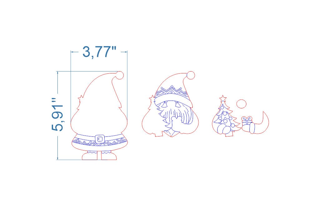 Santa Claus SVG Bundle. Laser Cut File for Glowforge, Christmas Tree ...