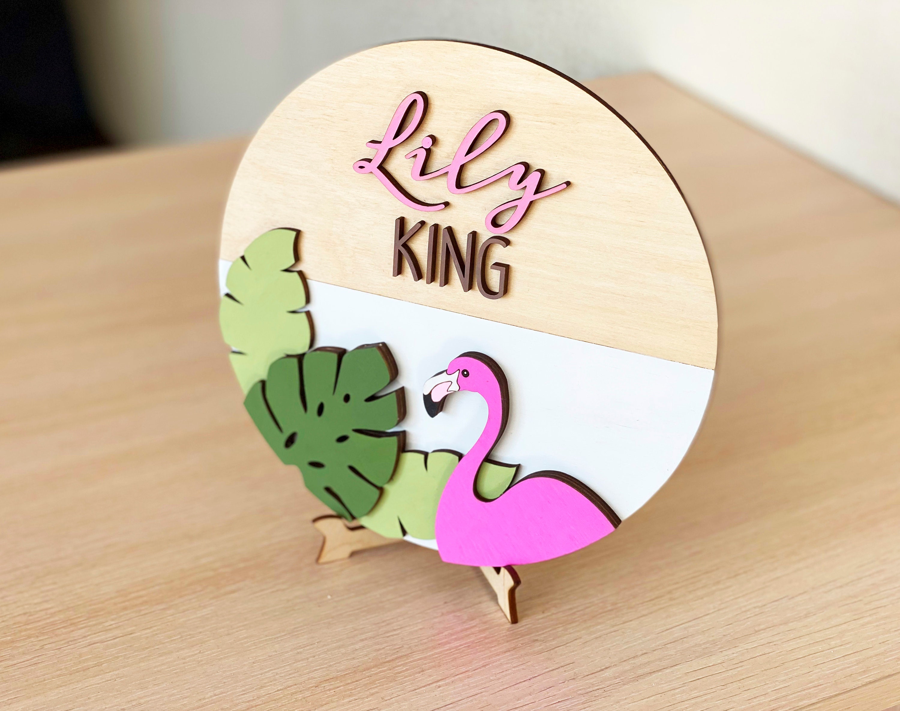 Download Custom Baby Name Sign SVG. Flamingo Laser cut files. Boy Girl | Etsy