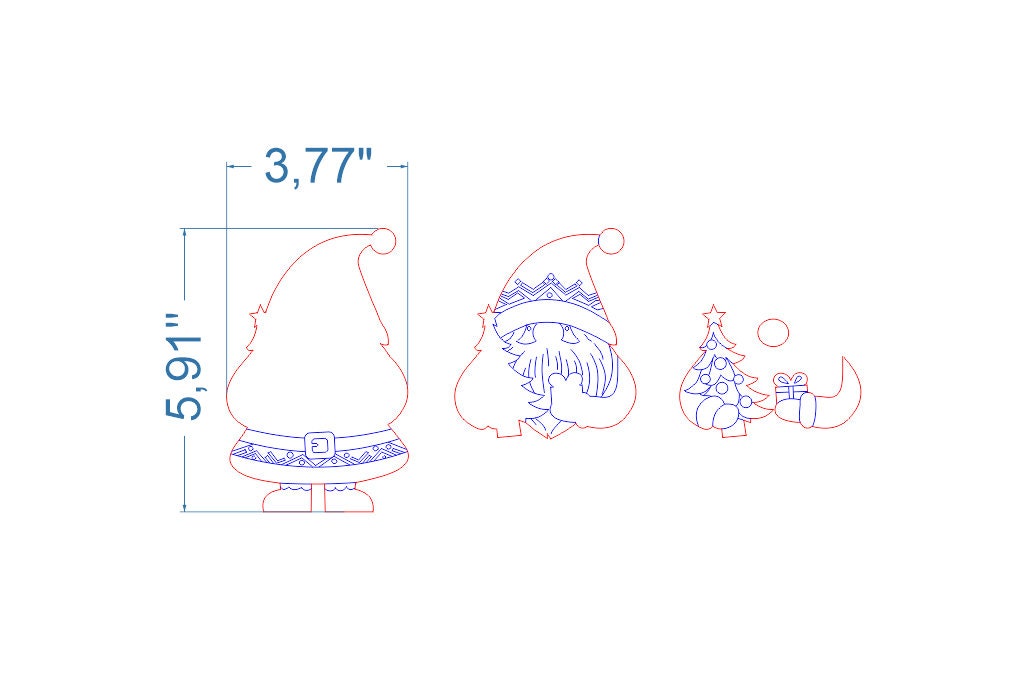 Santa Claus SVG. Laser Cut File for Glowforge, Christmas Tree, Present ...