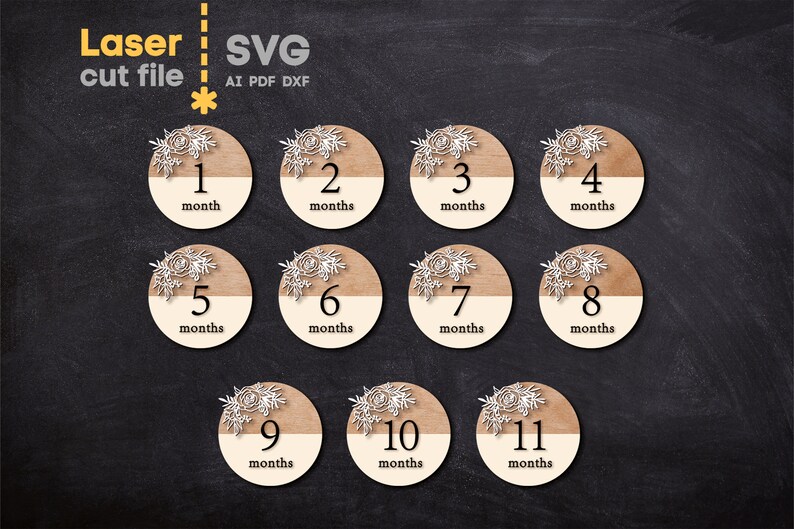 Monthly Milestone SVG. Laser Cut Files for Glowforge. Baby Milestone ...