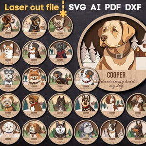 Dog - Laser Cut Out Unfinished Wood Craft Shape DOG60 Dog - Laser Cut Out Unfinished Wood Craft Shape DOG60