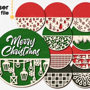 Door Hanger Christmas SVG Bundle Laser Cut File for Glowforge Cricut ...