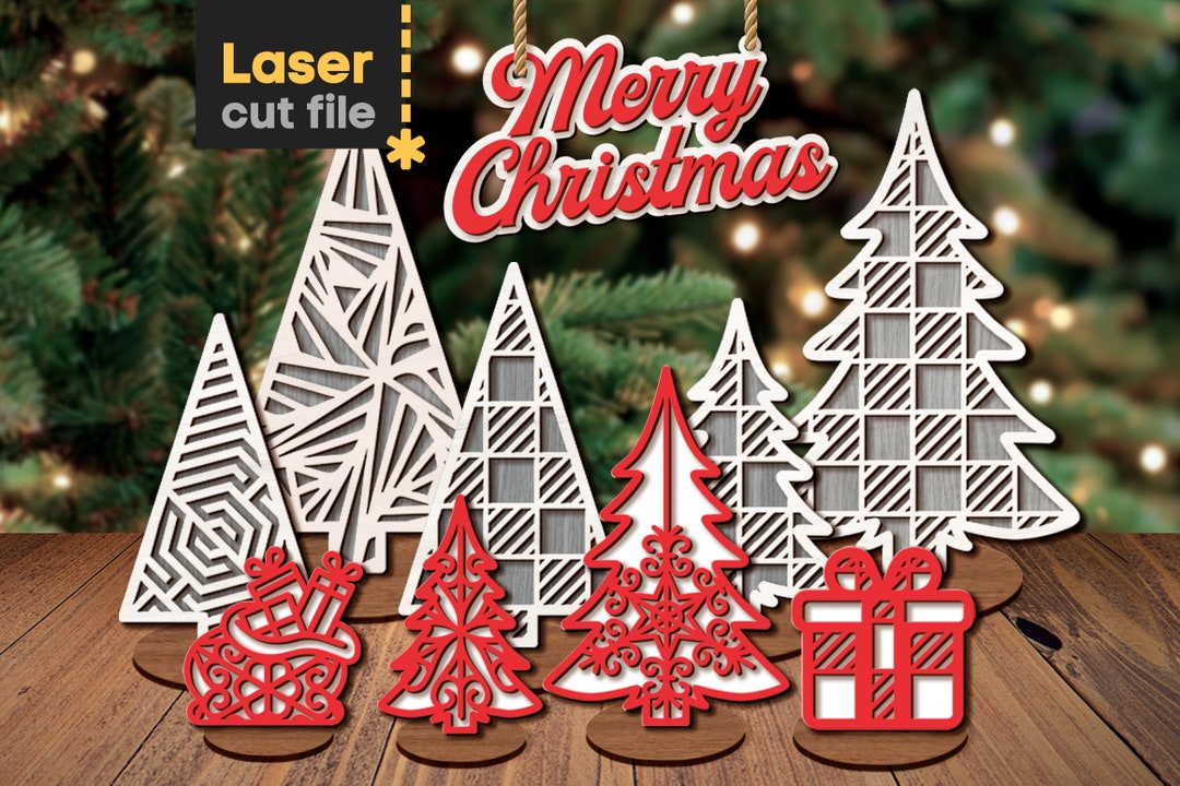 Christmas Tree SVG Bundle. Laser Cut File for Glowforge Cricut. Merry ...
