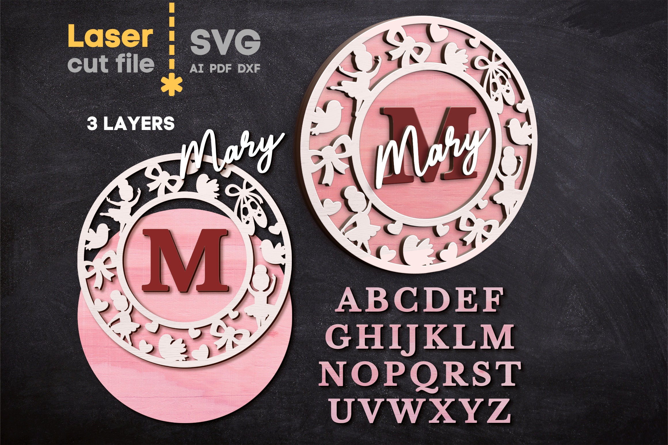 Baby Name Sign SVG Bundle. Laser Cut File for Glowforge, Set Nursery ...