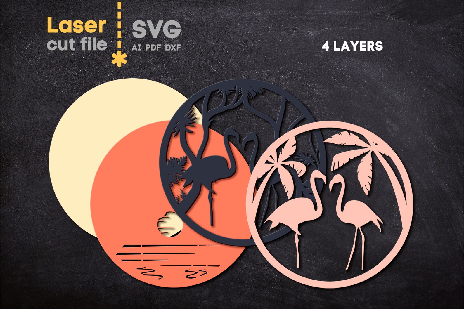 Flamingo SVG. Laser Cut File for Glowforge Cricut. Pink Tropical Bird ...