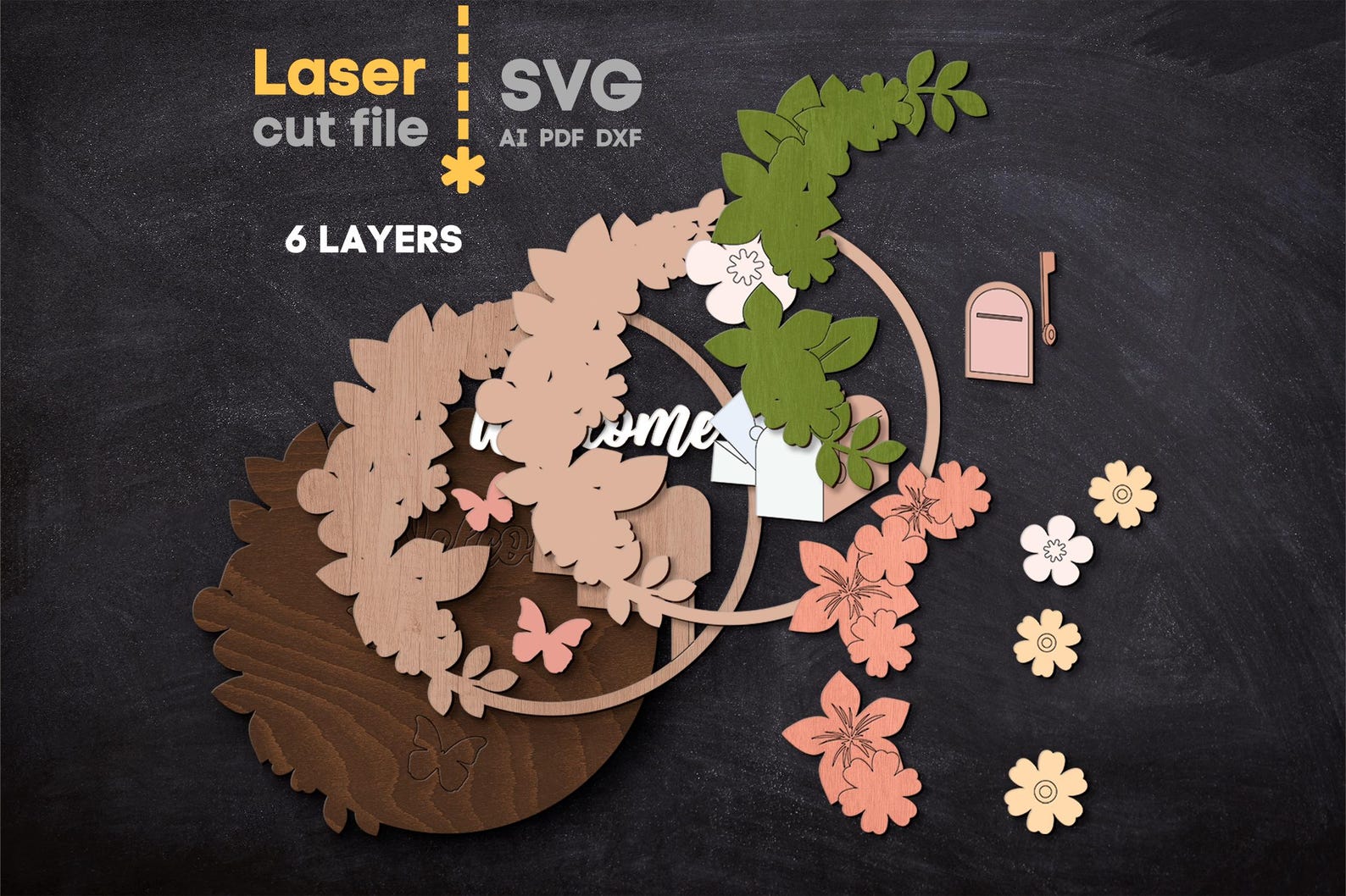 Glowforge Projects Spring Hello Spring SVG Bundle. Laser Cut File for Glowforge, Flowers Rabbit ...