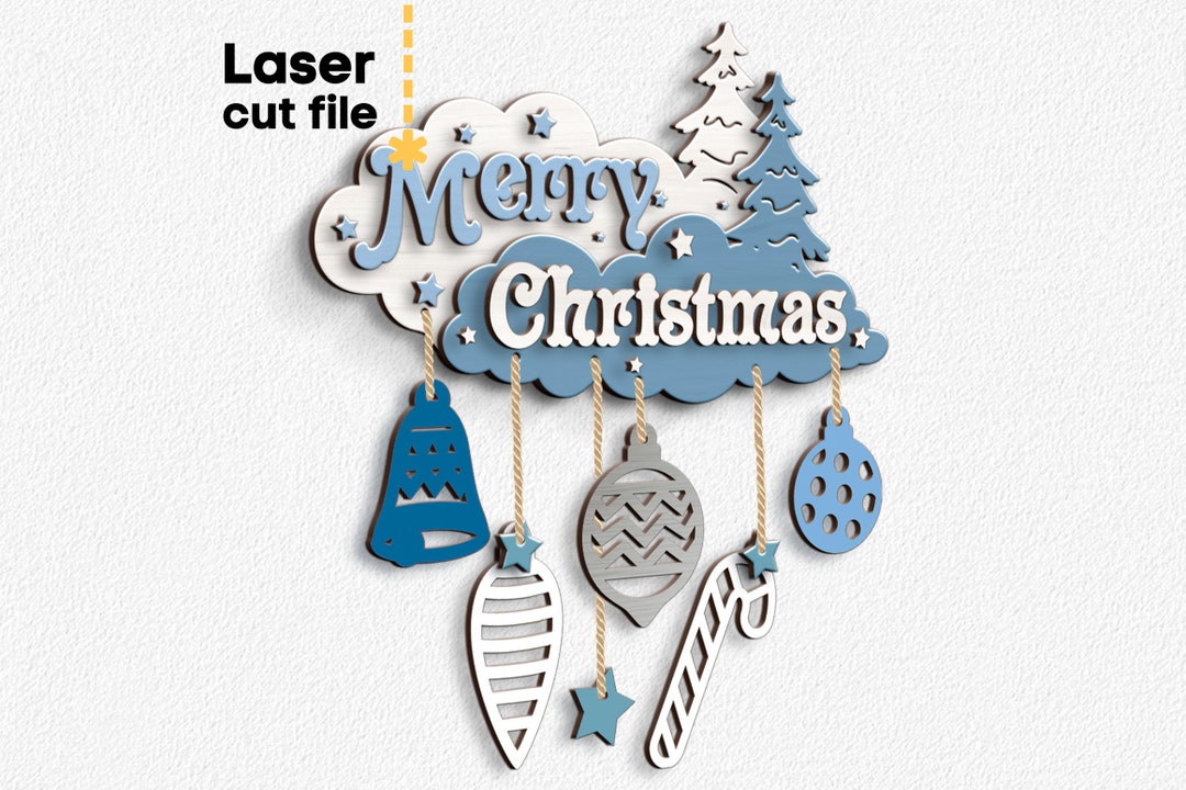 Christmas SVG. Laser Cut File for Glowforge Cricut. Merry Christmas ...