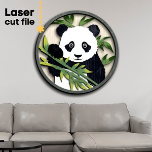 Panda SVG. Laser Cut File for Glowforge, Jungle Animals, Bamboo ...