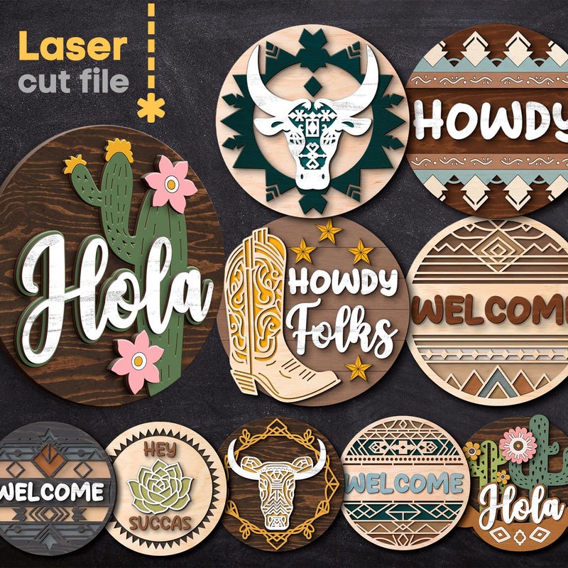 Cowboy Door Hanger Template - Etsy UK