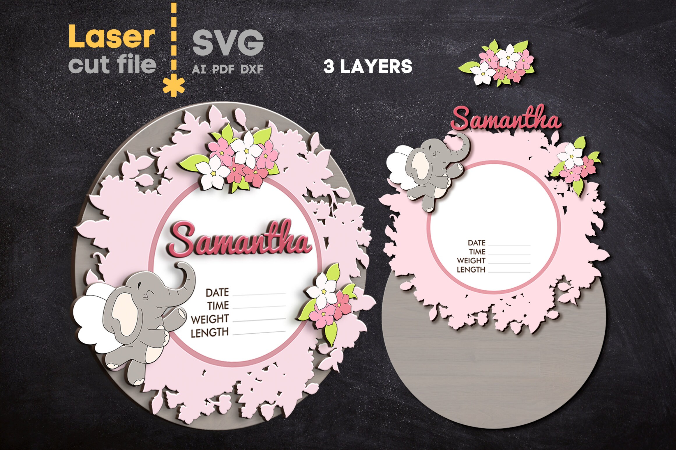 Baby Name Sign SVG Bundle. Laser Cut File for Glowforge Cricut, Nursery ...