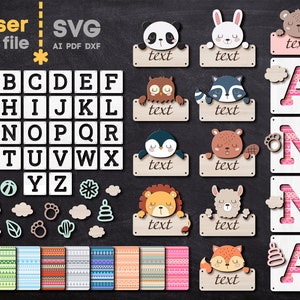 Baby Name Sign SVG Bundle. Laser Cut File for Glowforge, Set Nursery ...