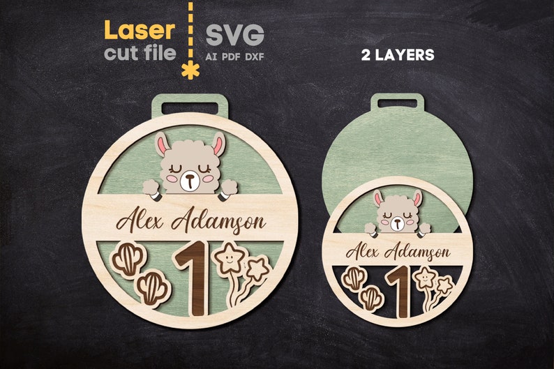 Baby Name Sign SVG Bundle. Laser Cut File for Glowforge, Medals With ...