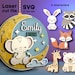 Nom de bébé SVG Bundle. Fichier découpé au laser pour Glowforge, bébé animaux renard ours raton laveur lune ensemble chambre d'enfant, Svg Dxf Ai Pdf Cdr TÉLÉCHARGEMENT IMMÉDIAT