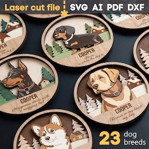 Lot SVG pour chiens. Fichier découpé au laser pour Glowforge, races de chiens Corgi Labrador Husky Pet Quote Name Memorial, Svg Dxf Ai Pdf Cdr, TÉLÉCHARGEMENT IMMÉDIAT
