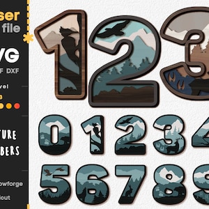 Números do alfabeto SVG. Arquivo de corte a laser para Glowforge Cricut, animais da floresta Letras Monogramas Redemoinhos Svg Dxf Ai Pdf Cdr DOWNLOAD INSTANTÂNEO