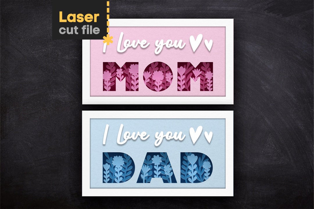 Mom Dad SVG Bundle. Laser Cut File for Glowforge Cricut, Mother's Day ...