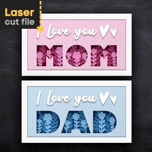 Mom Dad SVG Bundle. Laser Cut File for Glowforge Cricut, Mother's Day ...