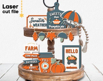 Kürbis Tiered Tablett SVG. Laser geschnitten Datei für Glowforge, Herbst Herbst Thanksgiving Tag Dekor zwart Dxf Ai Pdf Cdr INSTANT DOWNLOAD