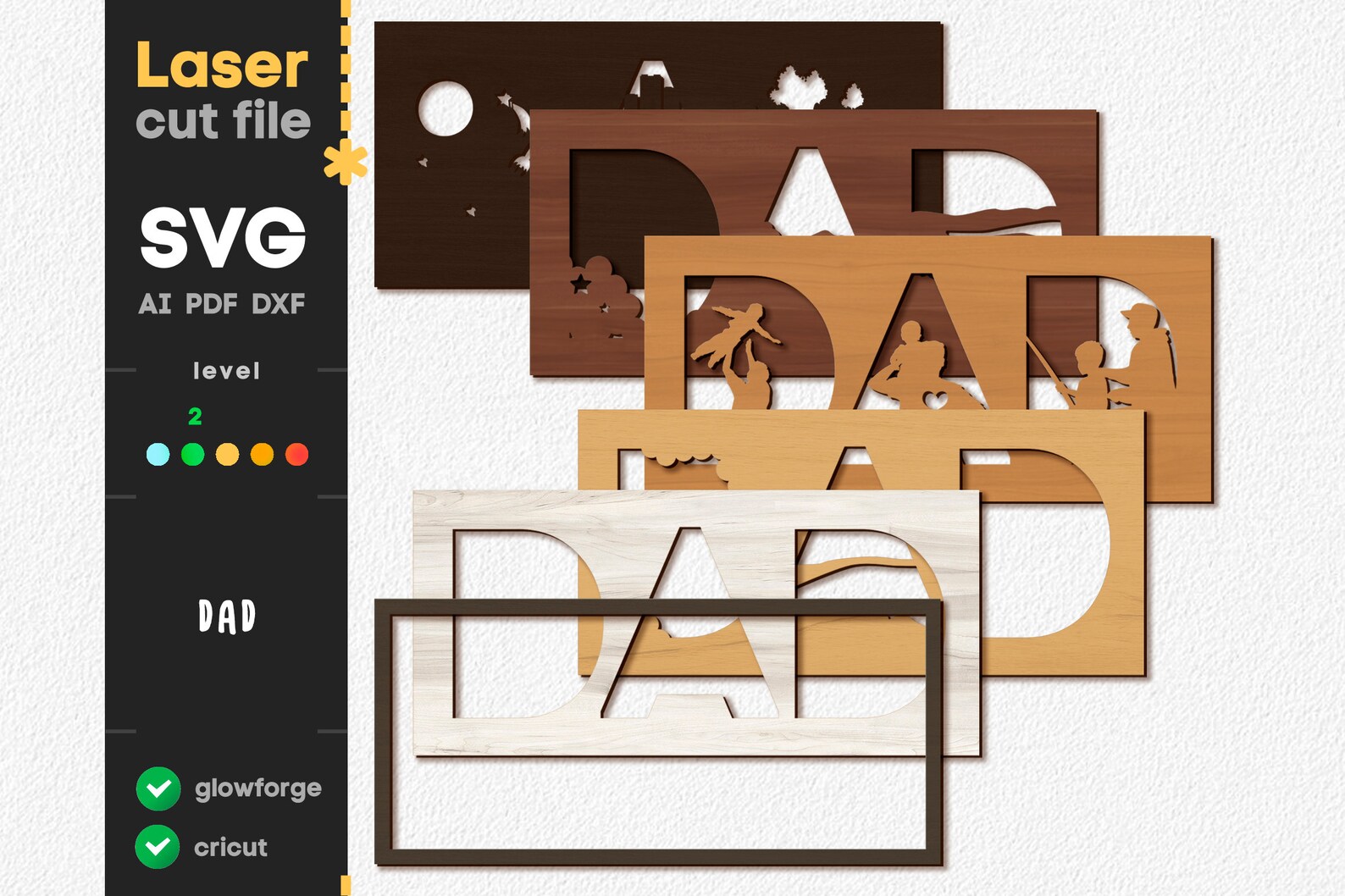 Mom Dad SVG Bundle. Laser Cut File for Glowforge Cricut - Etsy